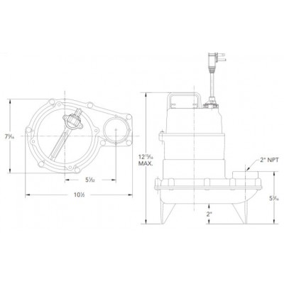 Goulds WW0511AC 1/2 HP 115v 10-foot cord automatic sewage pump 3872