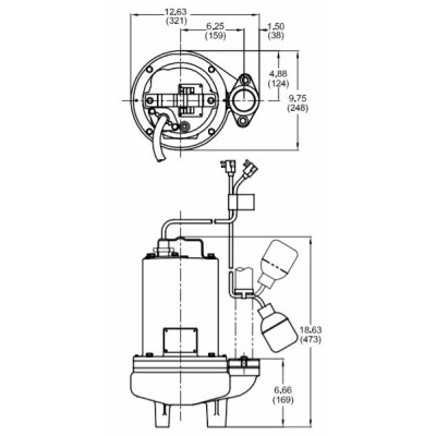Barnes SE51A 1/2 HP 115 volt 15-foot cord Automatic Sewage Pump 104872