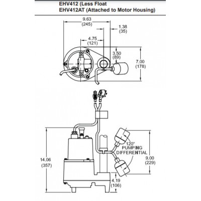 Barnes EHV412 1/2 HP 115v 2" NPT Effluent Pump 103542