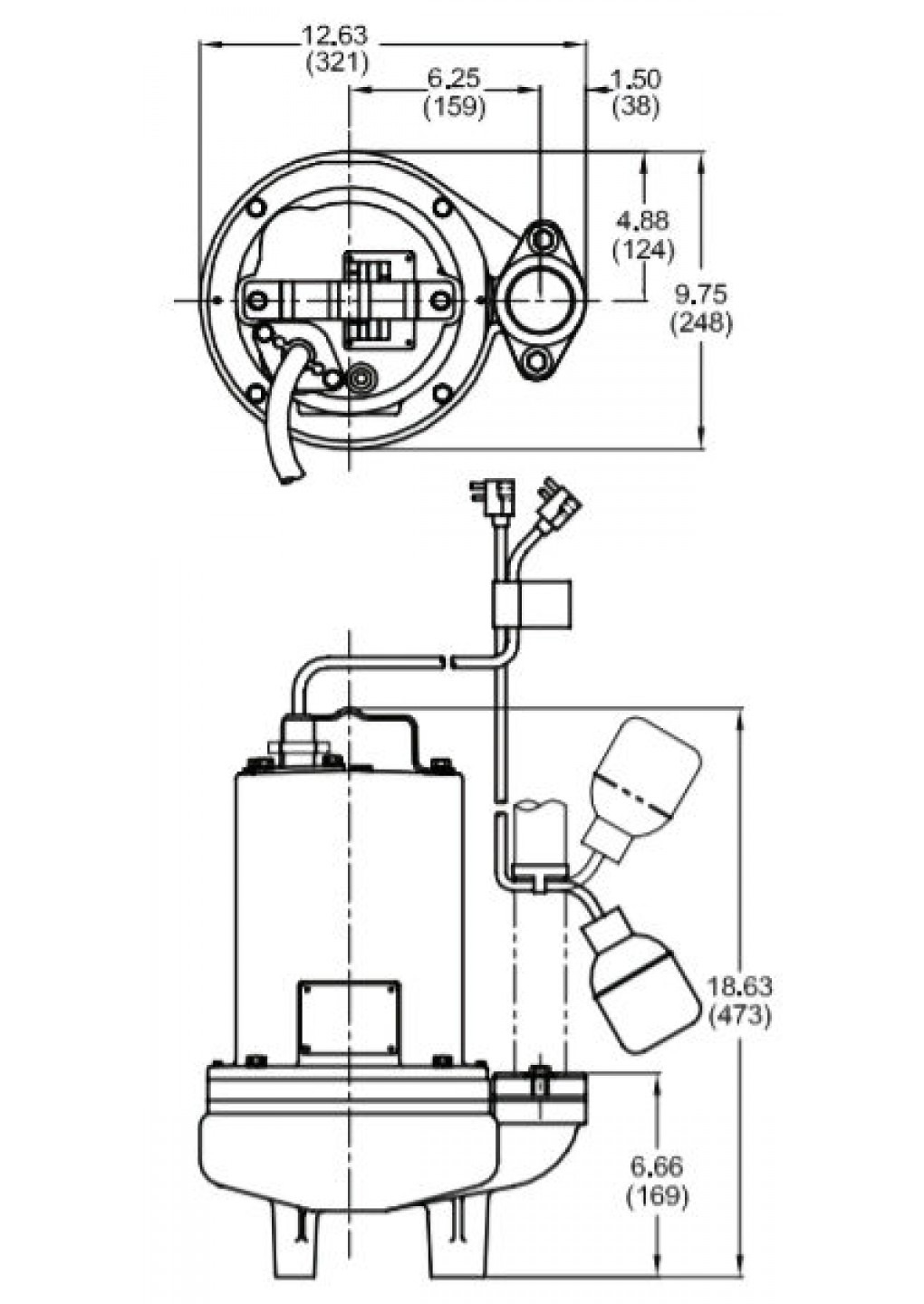 BarnesCranePumpsSE411SubmersibleSewageEjectorPump2inchNPT