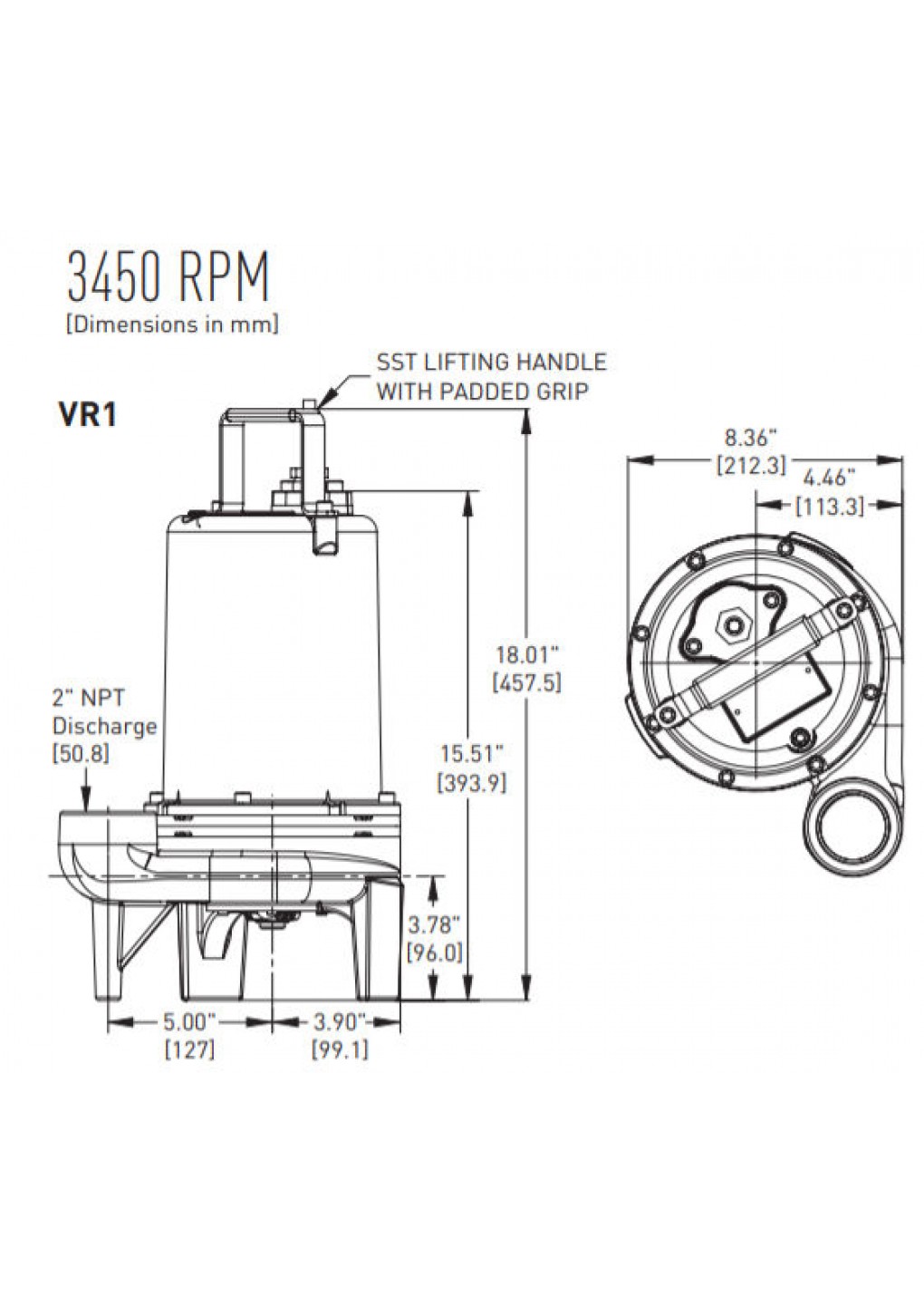 myersvrs10mresidentialmanualsubmersiblegrinderpump 1hp115volt