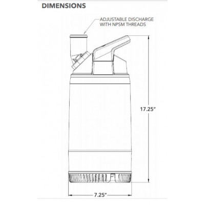 Goulds 2DW0511 Dewatering Pump 1 HP 115v 50' cord