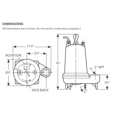Goulds WE0312M 1/3 HP 230v Effluent pump 3885