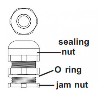 RCC-8 1002574 NPT Hub .5 inch round cable (1.27cm) Cord snubber seal connector