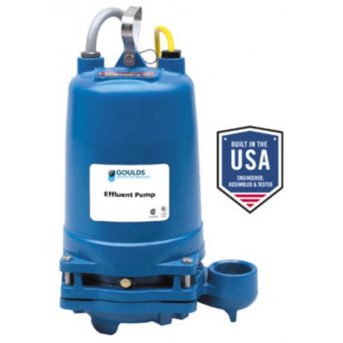 Goulds 2ED51E5BA 1 HP 575 volt 3-phase 20-foot cord Effluent submersible pump double seal with Sensor Probe