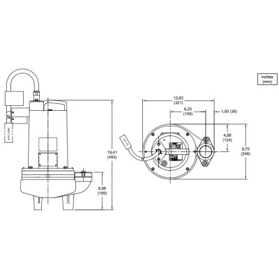 Barnes 2SEV1094L 1 HP 200-240 volt 3 phase 20-foot cord Sewage Pump 104937