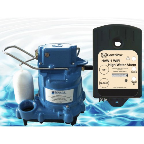 Goulds GSP0311-HAW-1 1/3 HP 115v 9-foot cord Sump Effluent Pump Automatic with WiFi Alarm